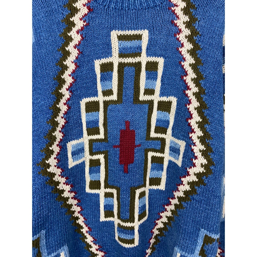 Ruff Hewn Vintage Knit Sweater Crewneck Tribal Blanket Pattern - L - Picture 4 of 15